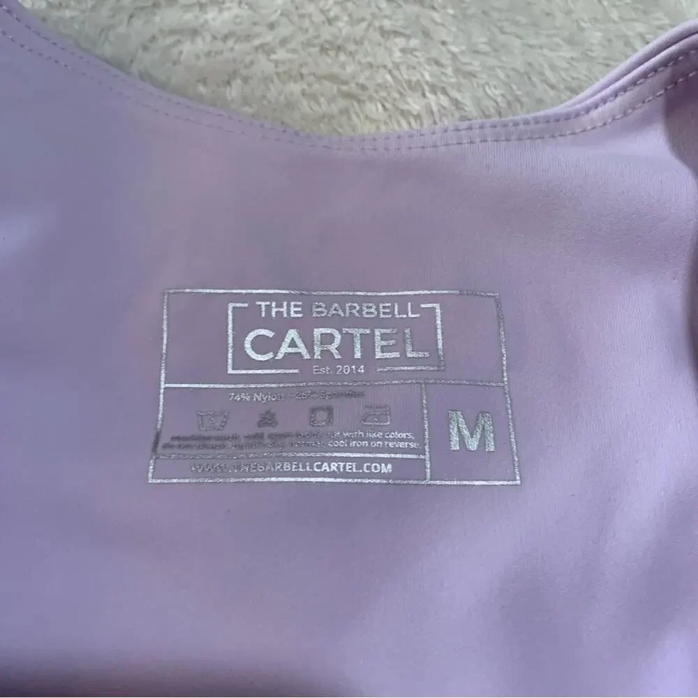 The Barbell Cartel women's size medium Lavender Crop Top purple sports bra lifti